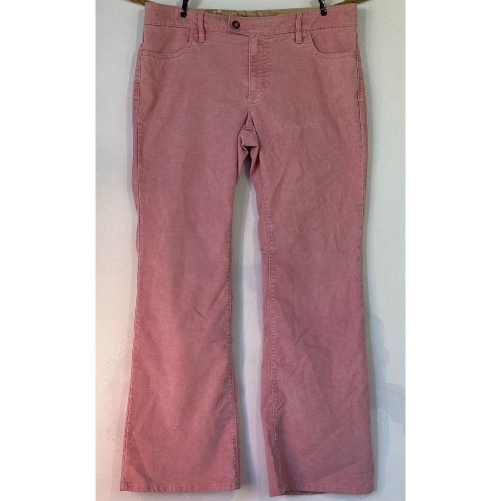 Gap Corduroy Flare Pants Stretch Womens 12 Pink Retro Colorful Fall